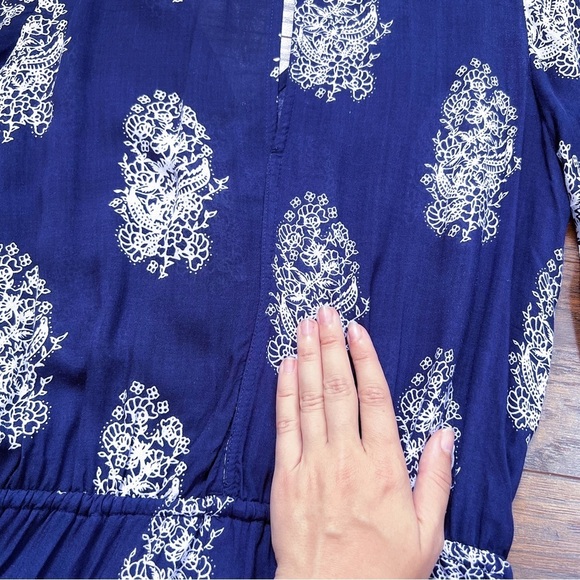 Faithfull • Yacht Romper playsuit navy blue Devani print bandana floral Anthro - Picture 14 of 16